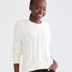 Cable-Knit Crew-Neck Sweater